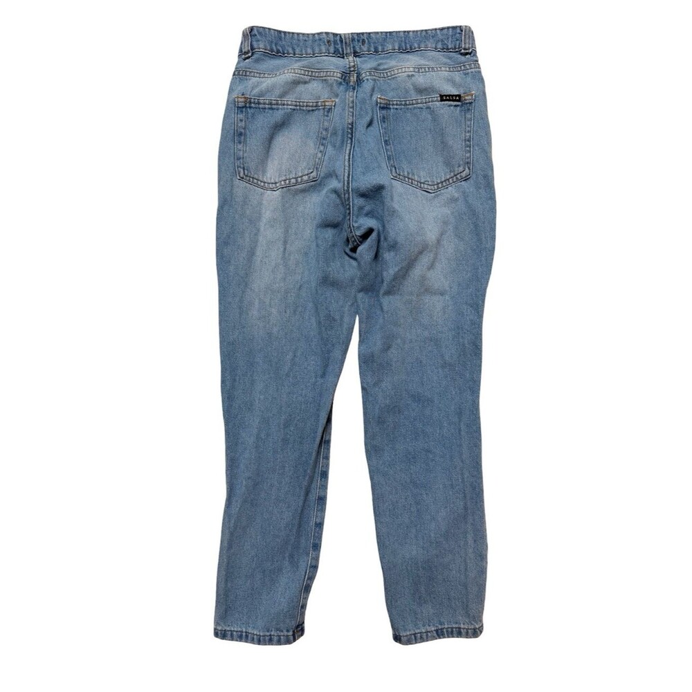 Salsa Light Wash High Rise Tapered Cropped Ankle Jeans Size 30 Stretch Denim - Picture 5 of 8